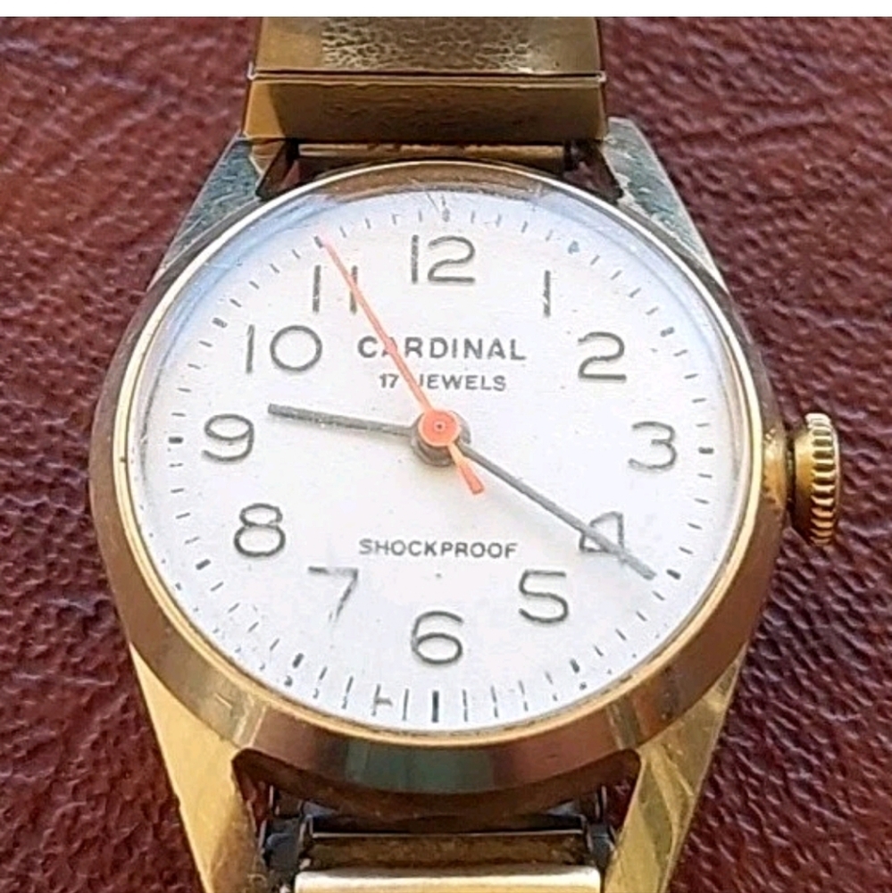 Vintage Cardinal Mechanical Watch | Gold-Tone, 17 Jewels, Soviet SU Movt